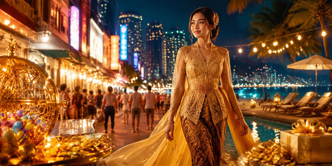 Suasana hiburan kasino di Kuala Lumpur dengan busana kebaya